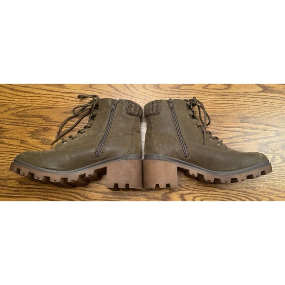 Universal Threads Combat Boot Womens 10 Green‎ Aveline Chunky Heels Casual - Picture 6 of 9